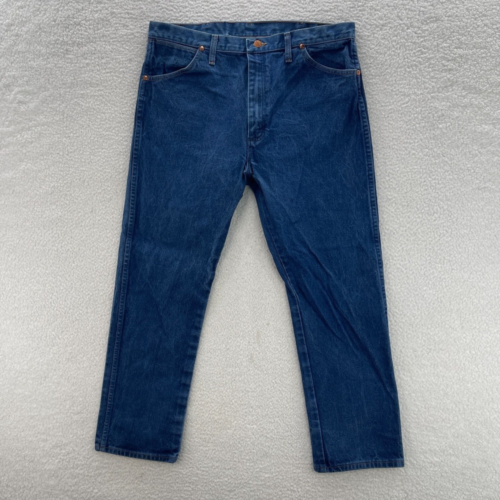 Wrangler Jeans Mens 38x30 Blue 13MWZ Cowboy Cut Original Straight Denim Rodeo
